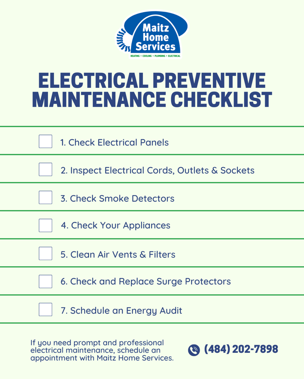 Electrical Preventive Maintenance Checklist 2023